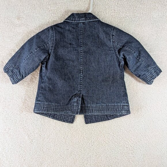 Baby Gap Infant Girls 6-12 Month Denim Insulated Double Breasted Peacoat Jacket - Picture 3 of 4
